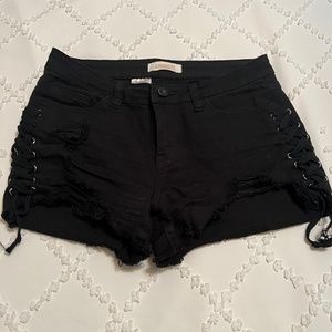 Black Denim Shorts